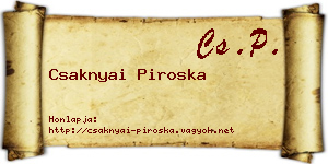 Csaknyai Piroska névjegykártya
