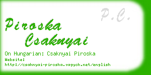 piroska csaknyai business card